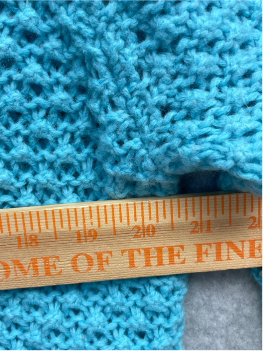 L.L.Bean Blue Open Knit Wool Angora Cardigan Sweater L - Picture 8 of 10